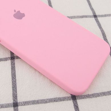 Чохол для iPhone 6 / 6s Silicone Full camera закритий низ + захист камери Рожевий / Light pink квадратні борти