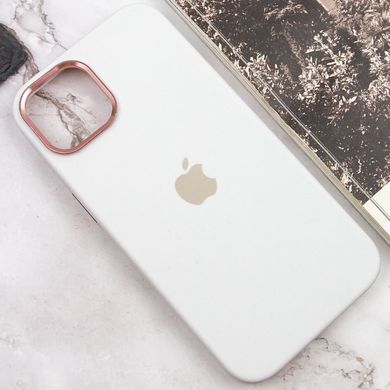 Чохол для iPhone 11 Silicone Case Full (Metal Frame and Buttons) з металевою рамкою та кнопками White