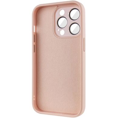 Чохол для iPhone 12 / 12 Pro Скляний матовий + скло на камеру з мікрофіброю TPU+Glass Sapphire Midnight Pink Sand