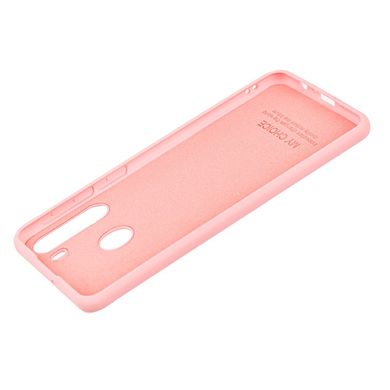 Чохол для Samsung Galaxy A21 (A215) Silicone Full світло-рожевий з закритим низом і мікрофіброю