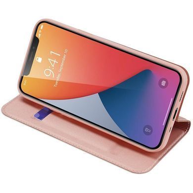 Чохол-книжка Dux Ducis з кишенею для візиток для Apple iPhone 12 / 12 Pro (6.1") (Rose Gold)