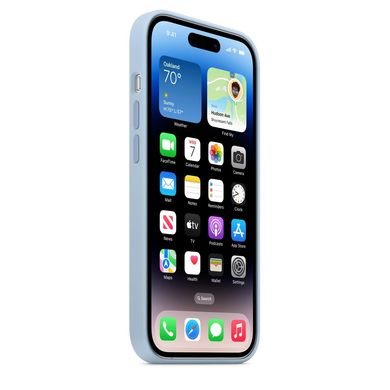 Чехол Silicone case Original 1:1 (AAA) with Magsafe для Apple iPhone 14 Pro Max (6.7") (Голубой/ Sky)
