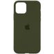 Чохол для Apple iPhone 11 Pro Max Silicone Full / закритий низ / Зелений / Dark Olive