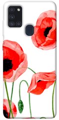 Чехол для Samsung Galaxy A21s PandaPrint Акварельные маки цветы