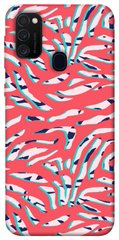 Чехол для Samsung Galaxy M30s / M21 PandaPrint Red Zebra print паттерн