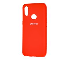 Чехол для Samsung Galaxy A10s (A107) Silicone Full красный  c закрытым низом и микрофиброю