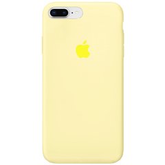 Чохол для Apple iPhone 7 plus / 8 plus Silicone Case Full з мікрофіброю і закритим низом (5.5 "") Жовтий / Mellow Yellow