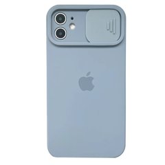 Чехол для iPhone 12 Silicone with Logo hide camera + шторка на камеру Faraway Blue