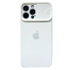 Чохол для iPhone 13 Pro Max Silicone with Logo hide camera + шторка на камеру White