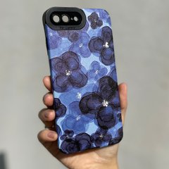 Чехол для iPhone 7 Plus / 8 Plus Rubbed Print Silicone Blue flowers