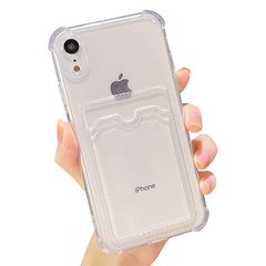 Прозорий чохол для iPhone XR з кишенею для карток