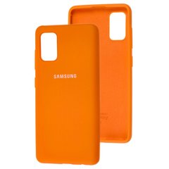 Чохол для Samsung Galaxy A41 (A415) Silicone Full помаранчевий з закритим низом і мікрофіброю