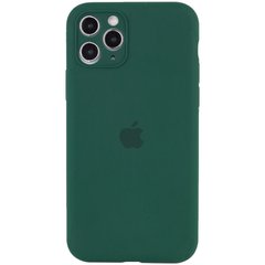 Чехол для Apple iPhone 11 Pro Silicone Full camera / закрытый низ + защита камеры (Зеленый / Army green)