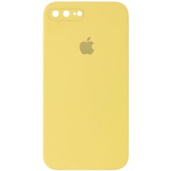 Чехол для Apple iPhone 7 plus / 8 plus Silicone Full camera закрытый низ + защита камеры (Желтый / Canary Yellow) квадратные борты