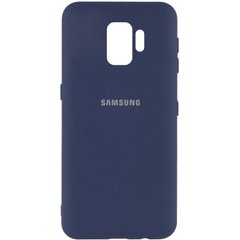 Чехол Silicone Cover My Color Full  для Samsung Galaxy S9 Синий / Midnight blue c закрытым низом и микрофиброй