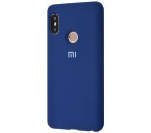 Чохол для Xiaomi Redmi 7 Silicone Full Синій з закритим низом і мікрофіброю