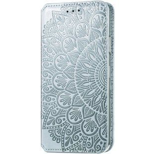 Кожаный чехол книжка GETMAN Mandala (PU) для Xiaomi Redmi Note 10 Pro Серый