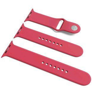 Силиконовый ремешок для Apple Watch Sport Band 38 / 40 (S/M & M/L) 3pcs (Малиновый / Pomegranate)