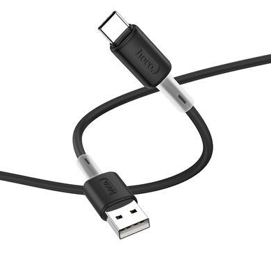 Кабель HOCO Type-C Soft silicone charging X48 |1m, 3A| Black, Black
