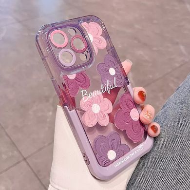 Чехол для iPhone 13 Pro Beautiful Flower + подставка Purple