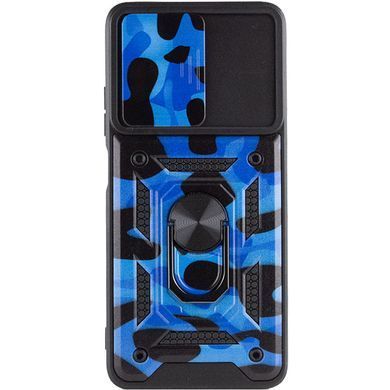 Ударопрочный чехол Camshield Serge Ring Camo для Xiaomi Redmi Note 11 (Global) / Note 11S Синий / Army Blue