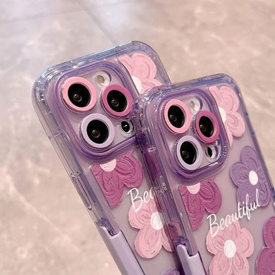Чехол для iPhone 13 Pro Beautiful Flower + подставка Purple