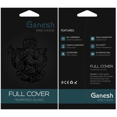 Защитное стекло Ganesh (Full Cover) для Apple iPhone 15 / 16 (6.1") Черный