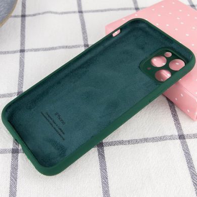 Чохол для Apple iPhone 11 Pro Silicone Full camera / закритий низ + захист камери (Зелений / Army green)