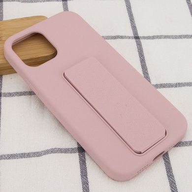 Чохол Silicone Case Hand Holder для Apple iPhone 12 Pro / 12 (6.1") (Рожевий / Pink Sand)