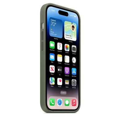Чехол Silicone case Original 1:1 (AAA) with Magsafe для Apple iPhone 14 Pro Max (6.7") (Оливковый/ Olive)