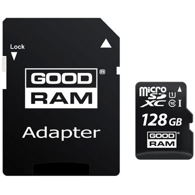 Карта памяти GoodRam microSDXC UHS-1 128 GB Class 10 + SD adapter + OTG (Черный)