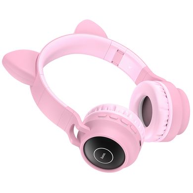 Навушники Bluetooth HOCO Cheerful Cat ear W27 pink