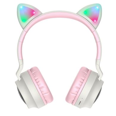 Наушники Bluetooth HOCO Cheerful Cat ear W27 pink