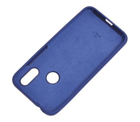 Чехол для Xiaomi Redmi 7 Silicone Full Синий с закрытым низом и микрофиброй