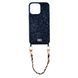 Чехол для iPhone 14 Pro Max Bling World Grainy Diamonds с ремешком Black