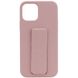 Чохол Silicone Case Hand Holder для Apple iPhone 12 Pro / 12 (6.1") (Рожевий / Pink Sand)
