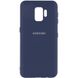 Чохол Silicone Cover My Color Full  для Samsung Galaxy S9 Синій / Midnight blue з закритим низом і мікрофіброю