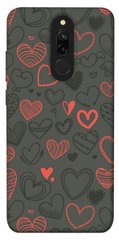 Чехол для Xiaomi Redmi 8 PandaPrint Милые сердца паттерн