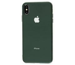 Чохол для iPhone Xs Max Silicone case матовий (TPU) темно-зелений