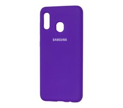 Чохол для Samsung Galaxy A20 / A30 Silicone Full фіолетовий з закритим низом і мікрофіброю