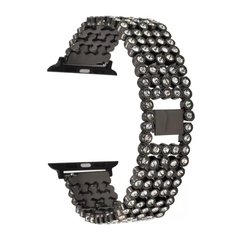 Стальной ремешок для Apple Watch 42/44/45 mm браслет Crystal Band Black