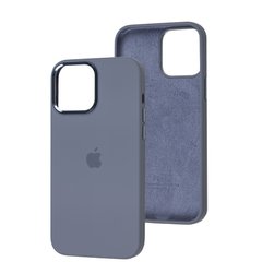 Чехол для iPhone 14 Pro Silicone Case Full (Metal Frame and Buttons) с металической рамкой и кнопками Sky Blue