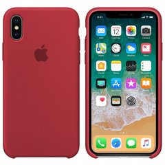 Чехол silicone case for iPhone X/XS Rose Red / Вишневый