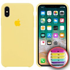 Чохол silicone case for iPhone XS Max з мікрофіброю і закритим низом Mellow Yellow