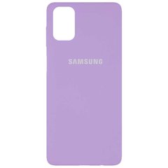 Чохол для Samsung Galaxy M51 Silicone Full Бузковий / Lilac з закритим низом і мікрофіброю