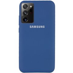 Чехол для Samsung Galaxy Note 20 Ultra Silicone Full (Синий / Navy Blue) с закрытым низом и микрофиброй