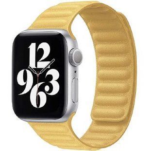 Ремінець Leather Link для Apple Watch 42/44/45 mm Yellow