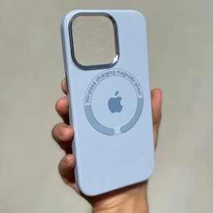 Чехол для iPhone 13 Pro Silicone Case Full (Metal Frame and Buttons) with Magsafe с металлическими кнопками и рамкой Lilac