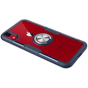 TPU + PC чохол Deen CrystalRing for Magnet (opp) для Apple iPhone XR (6.1 "") Безбарвний / Темно-синій