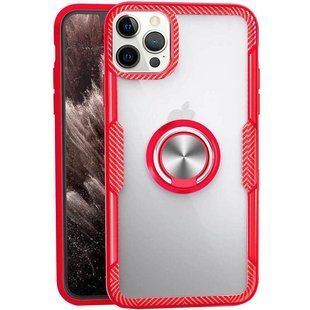 TPU+PC чехол Deen CrystalRing for Magnet (opp) для Apple iPhone 13 Pro (6.1"") Бесцветный / Красный